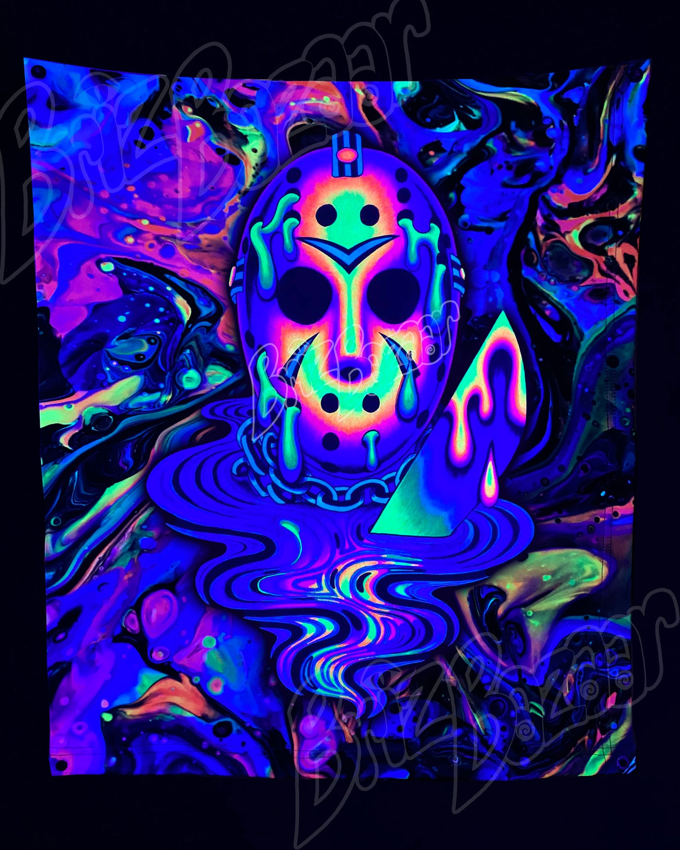 Custom Fluid UV Tapestry of Psyday