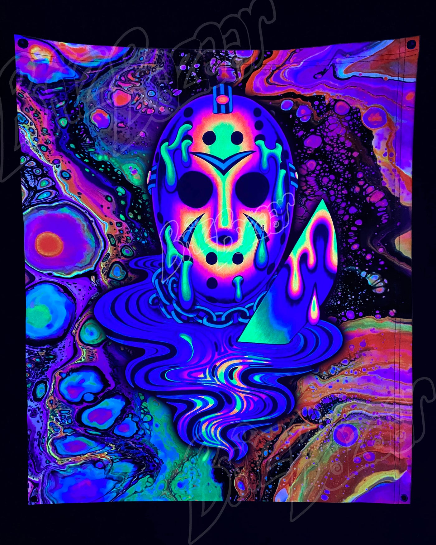 Custom Fluid UV Tapestry of Psyday