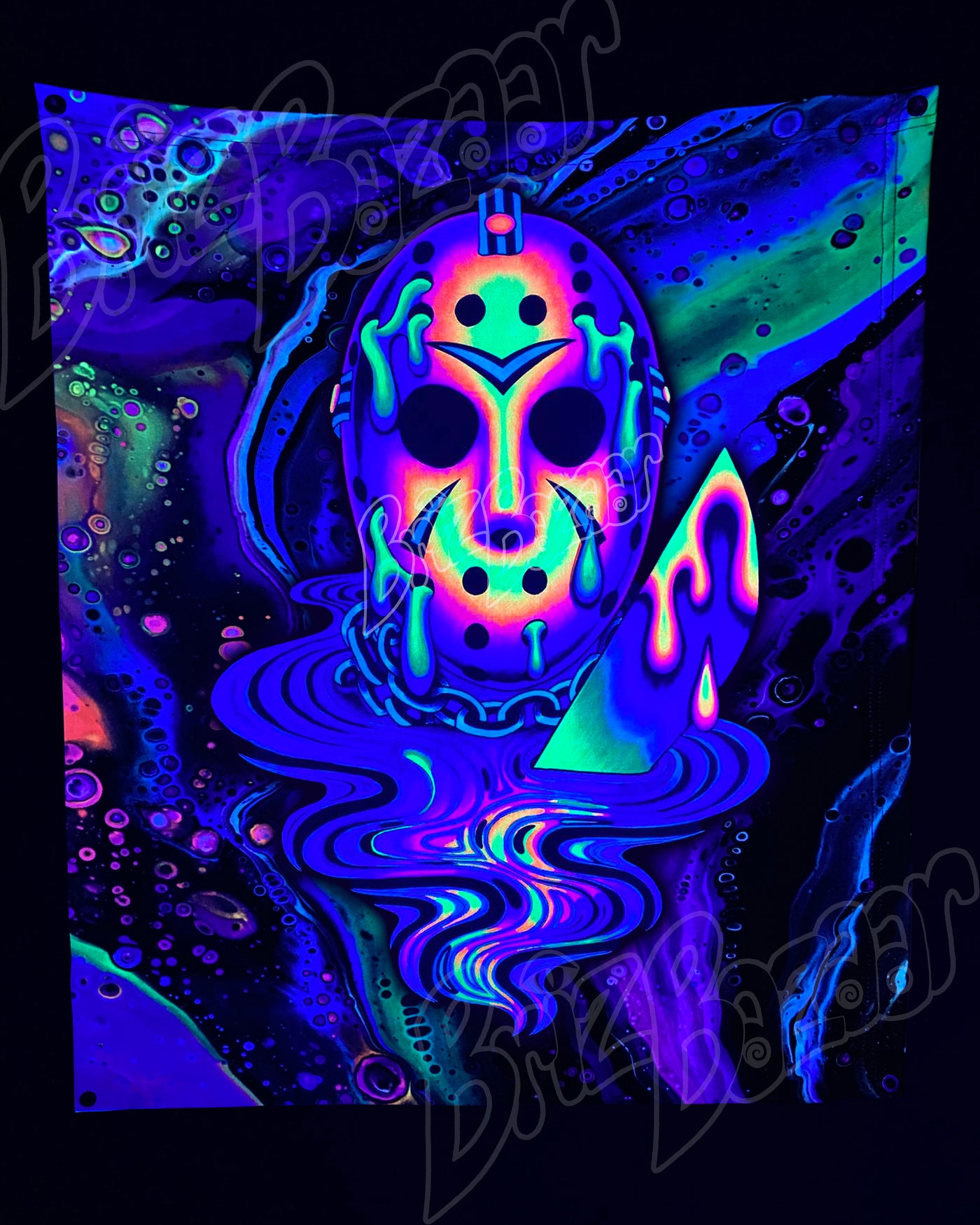 Custom Fluid UV Tapestry of Psyday