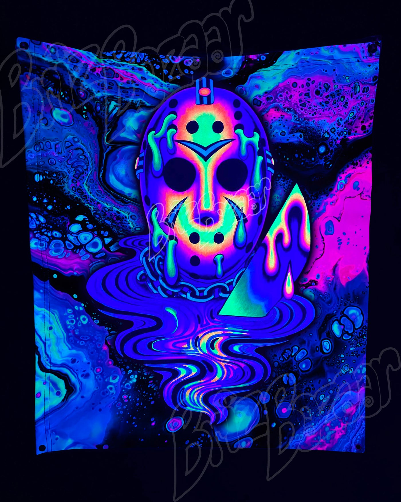 Custom Fluid UV Tapestry of Psyday