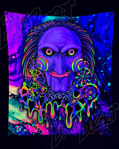 Custom Fluid UV Tapestry of PSYcho Puppet