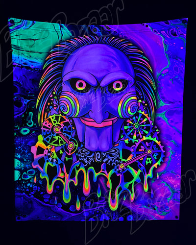 Custom Fluid UV Tapestry of PSYcho Puppet