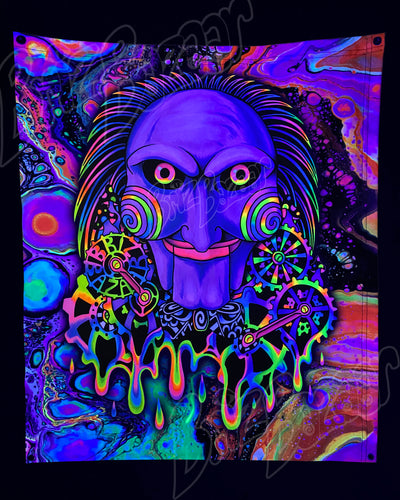 Custom Fluid UV Tapestry of PSYcho Puppet