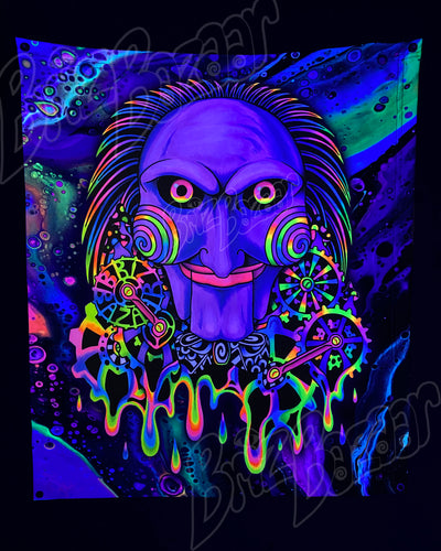 Custom Fluid UV Tapestry of PSYcho Puppet