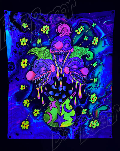 Custom Fluid UV Tapestry of Kosmic Klownz