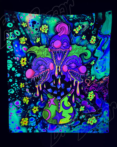 Custom Fluid UV Tapestry of Kosmic Klownz