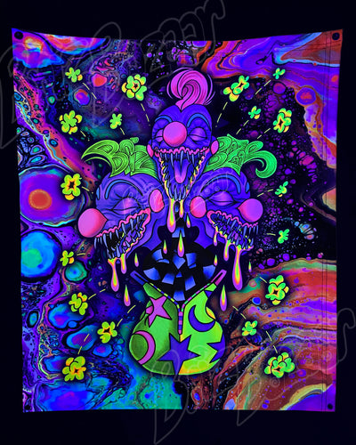 Custom Fluid UV Tapestry of Kosmic Klownz