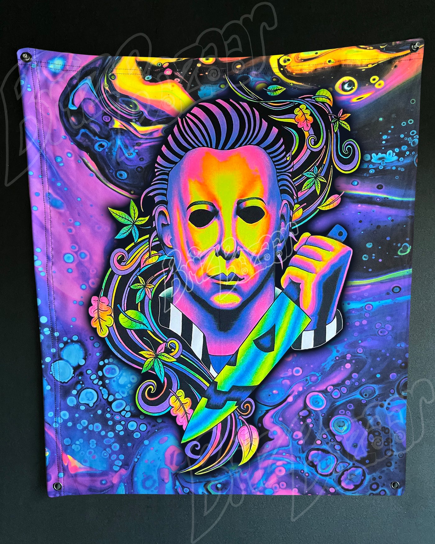 Custom Fluid UV Tapestry of BoogeyBriz