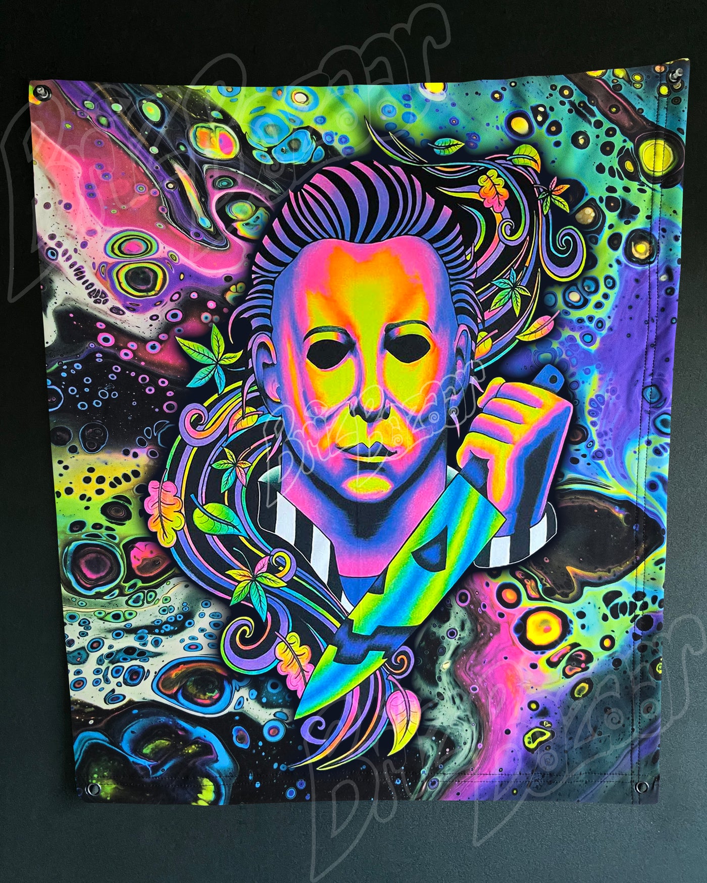 Custom Fluid UV Tapestry of BoogeyBriz