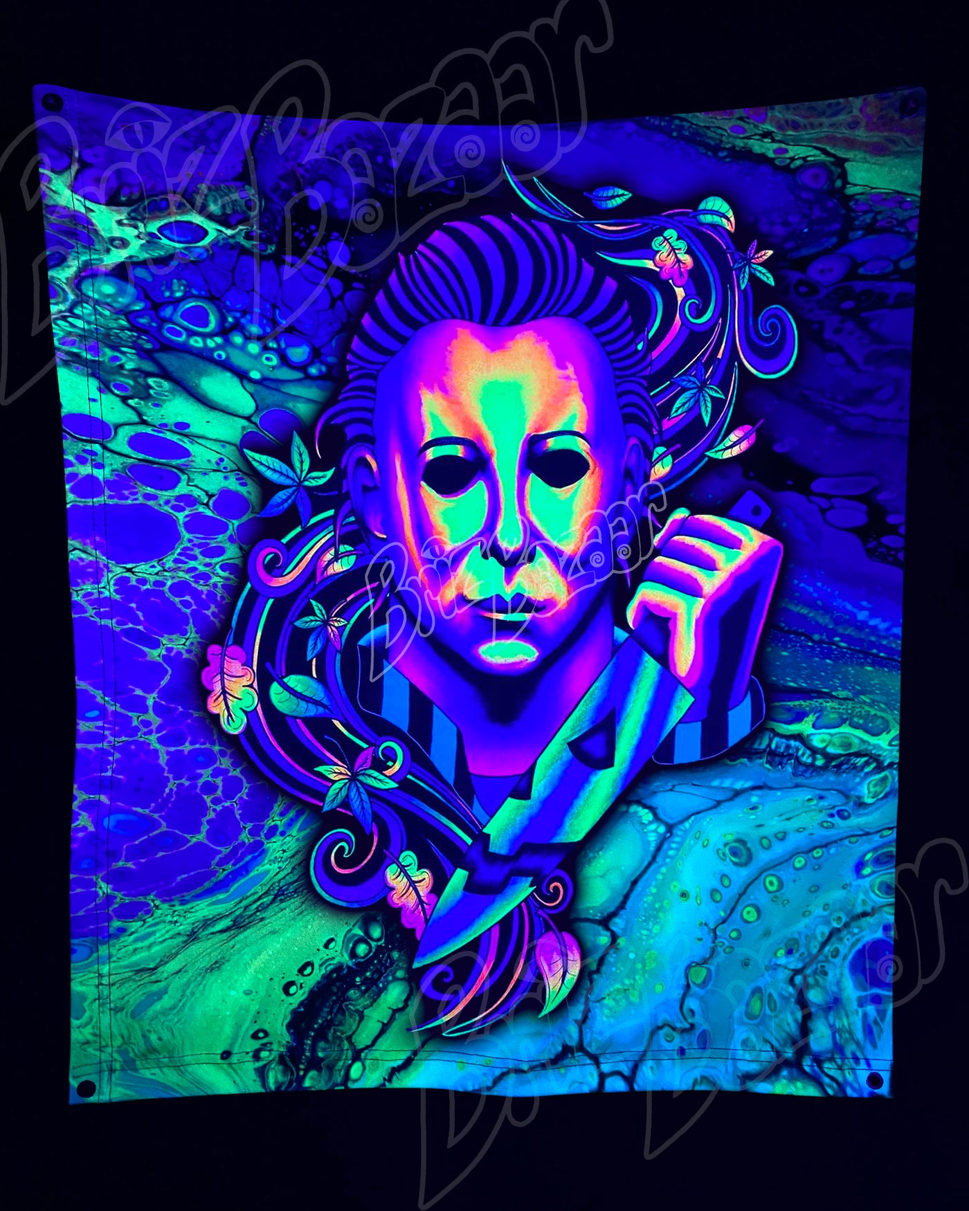 Custom Fluid UV Tapestry of BoogeyBriz