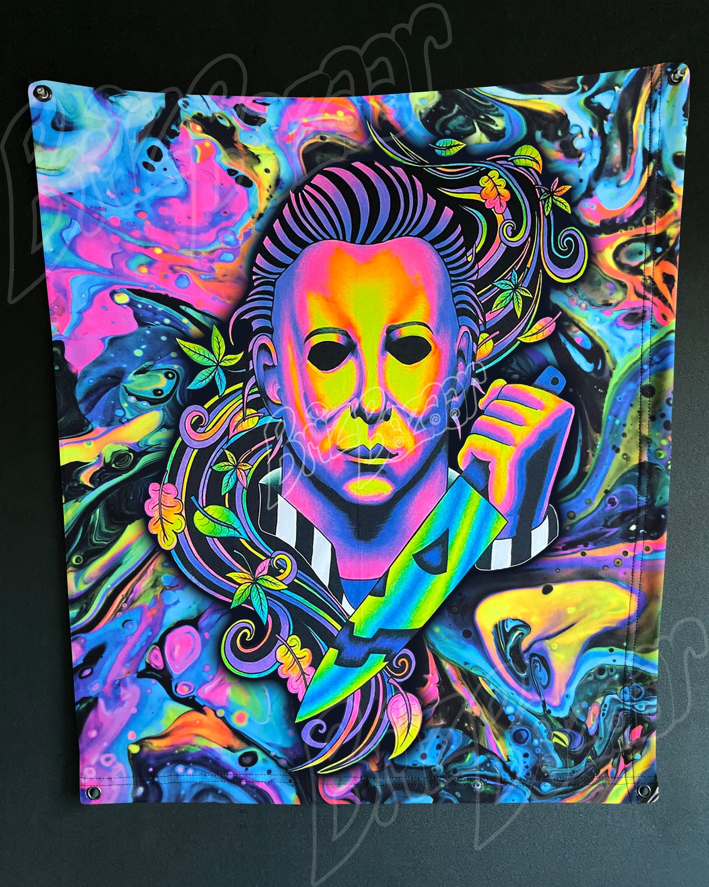 Custom Fluid UV Tapestry of BoogeyBriz