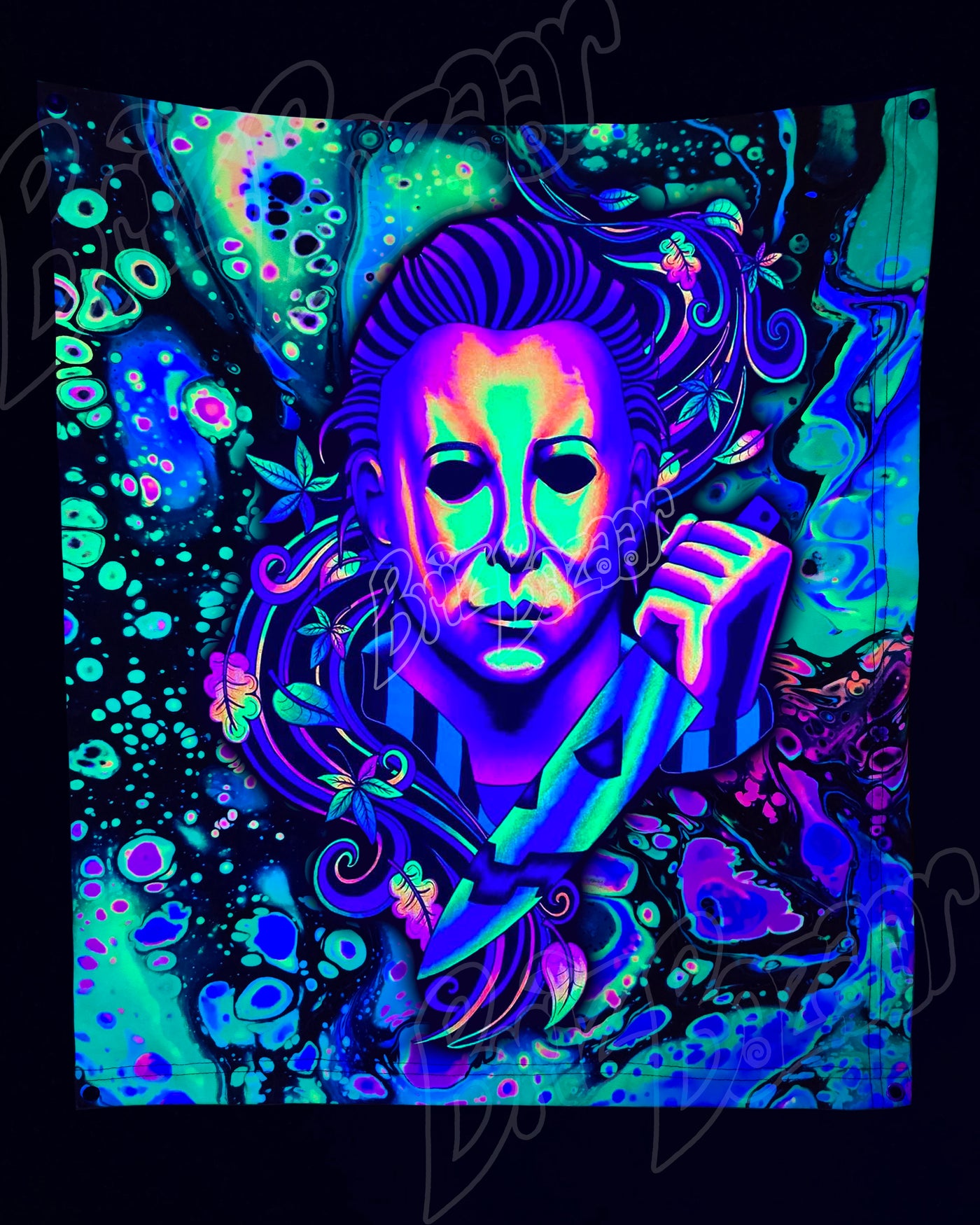 Custom Fluid UV Tapestry of BoogeyBriz