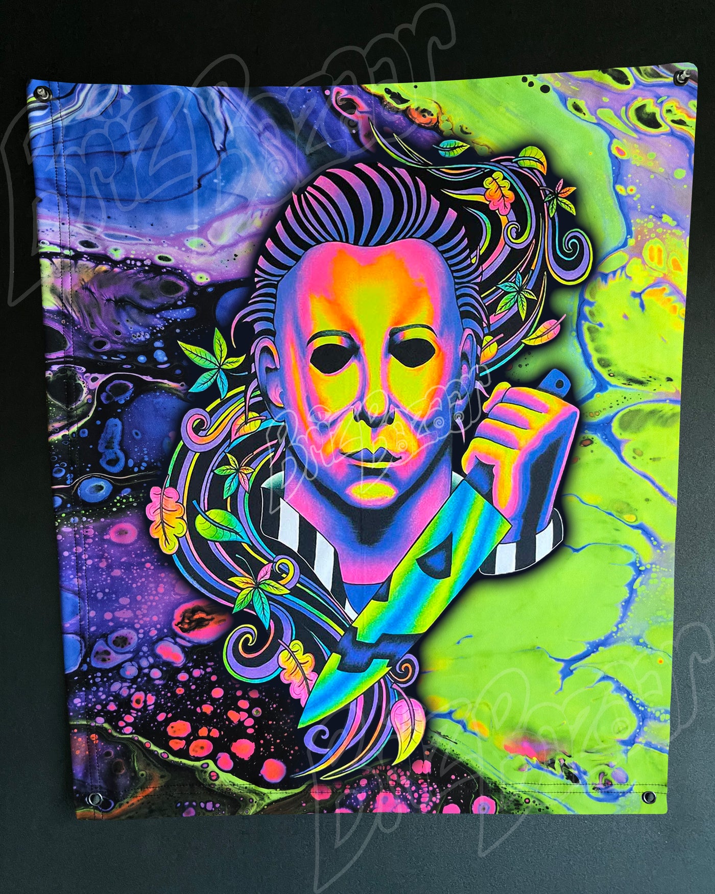 Custom Fluid UV Tapestry of BoogeyBriz