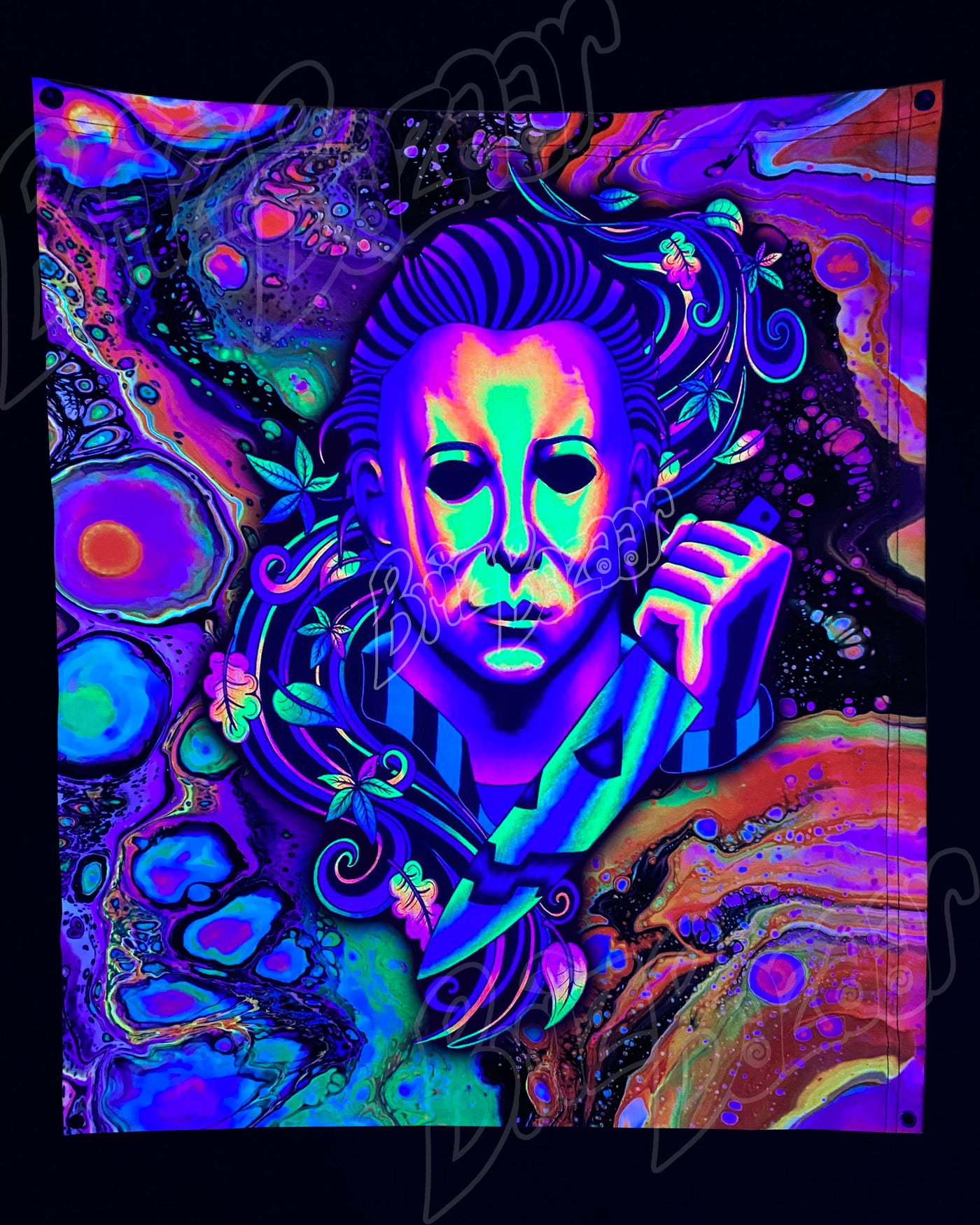 Custom Fluid UV Tapestry of BoogeyBriz