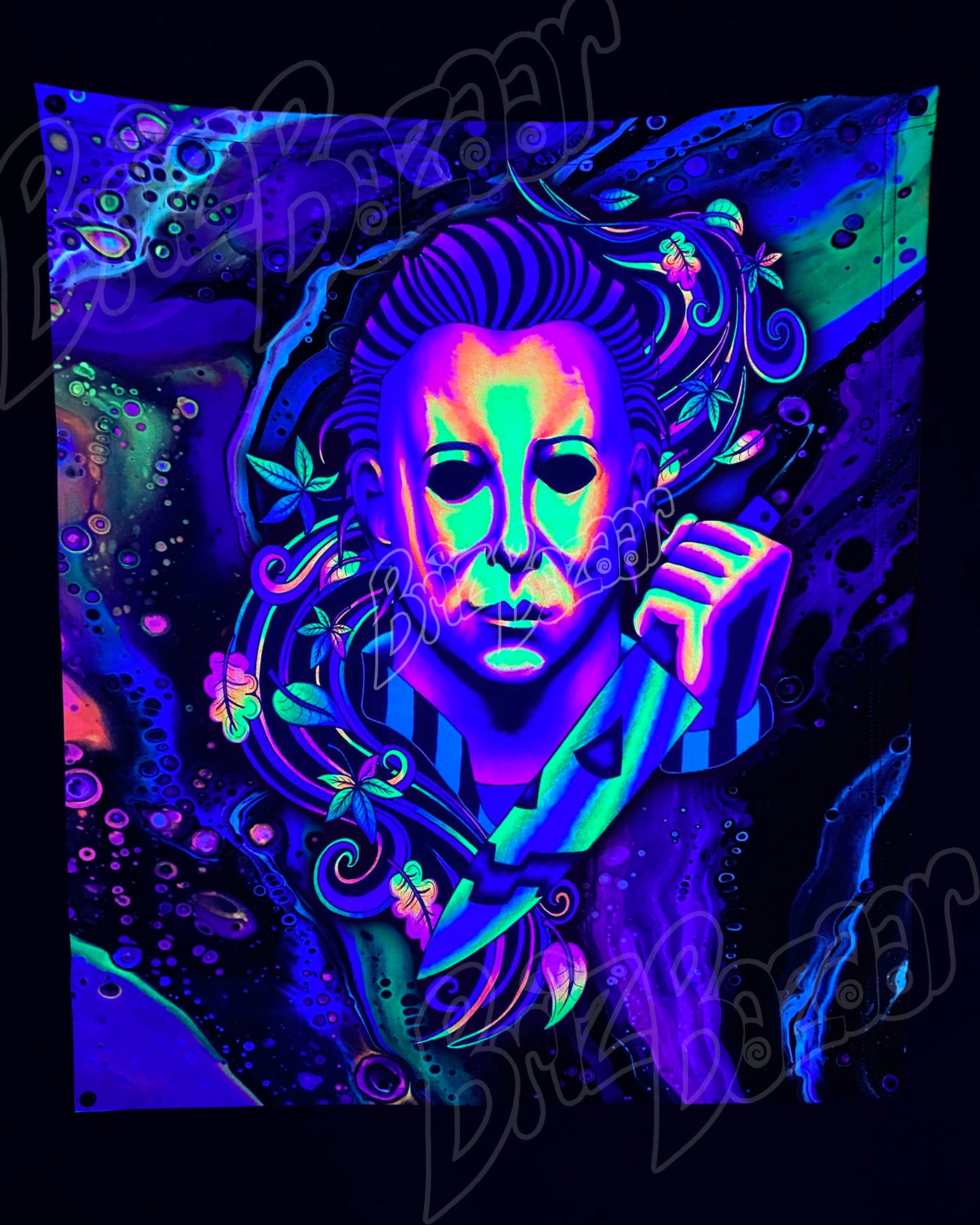 Custom Fluid UV Tapestry of BoogeyBriz