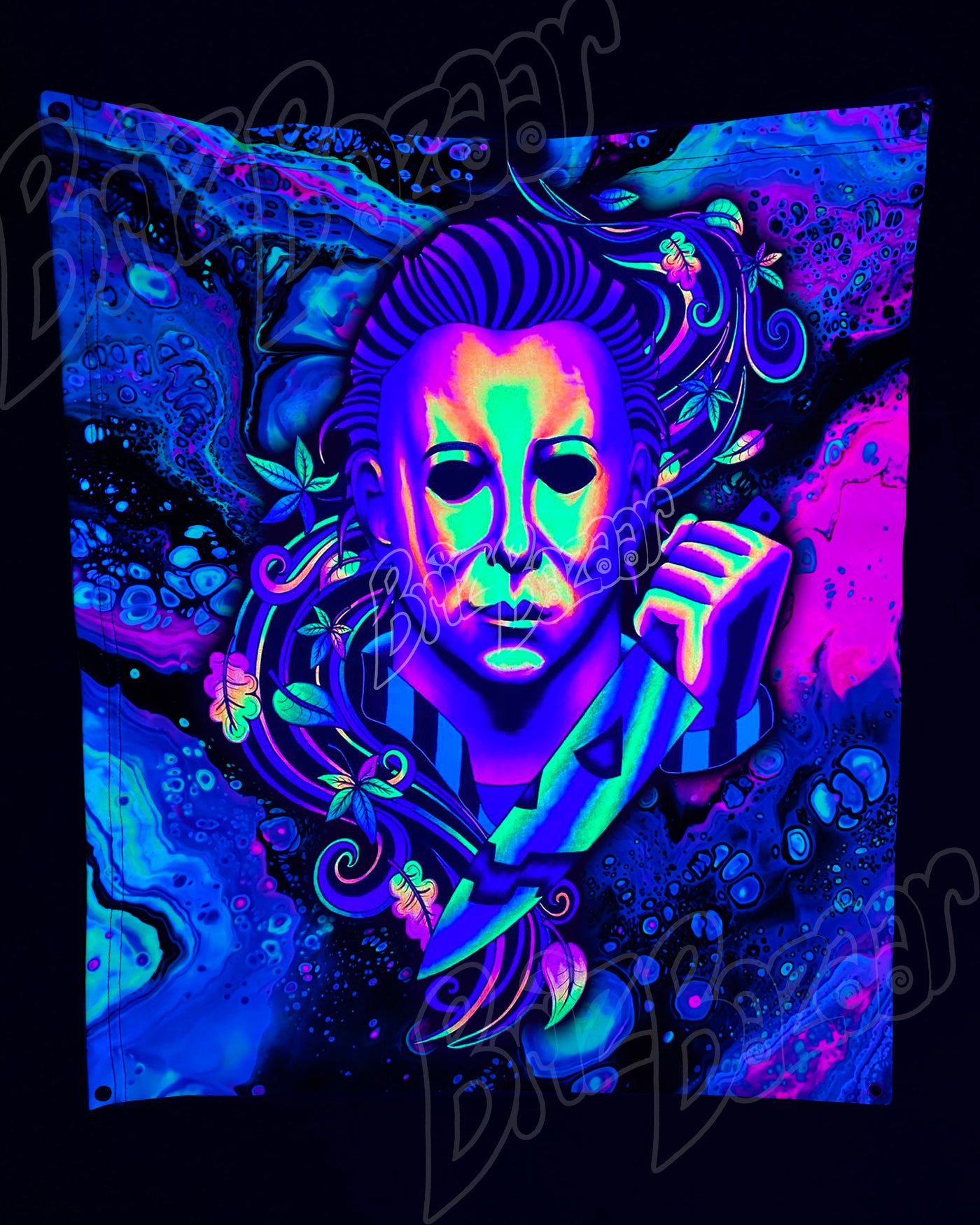 Custom Fluid UV Tapestry of BoogeyBriz