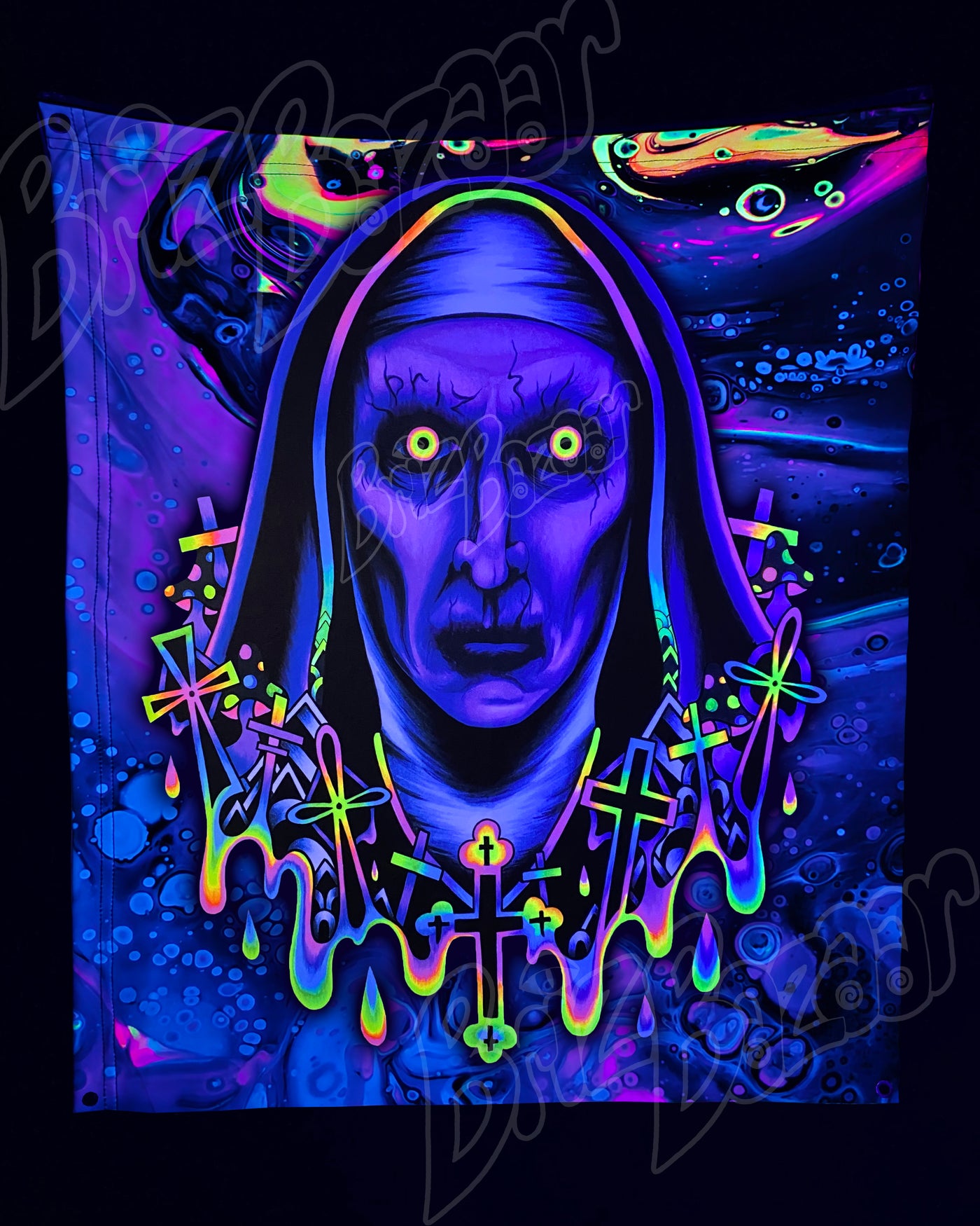 Custom Fluid UV Tapestry of Twizted Sister