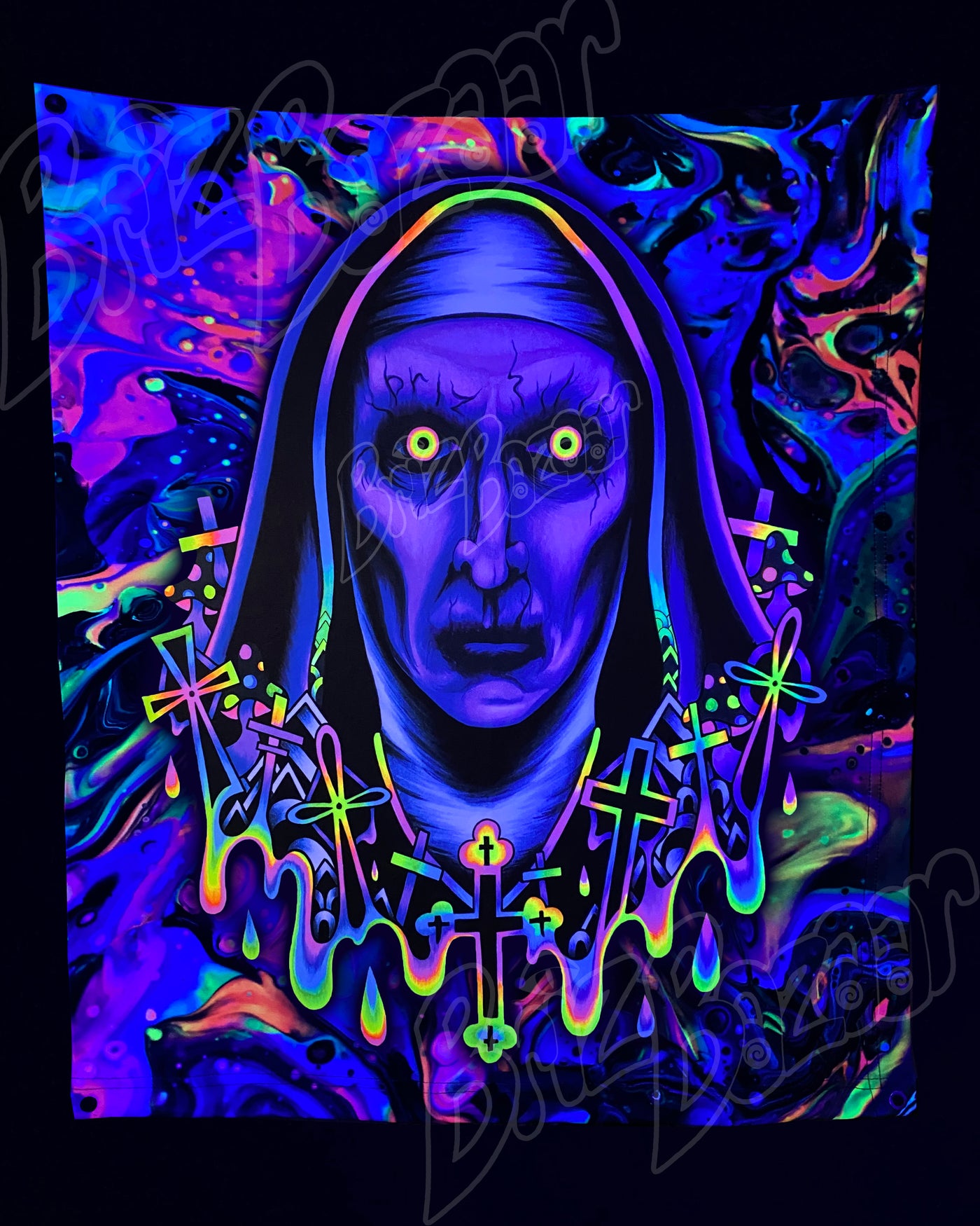 Custom Fluid UV Tapestry of Twizted Sister