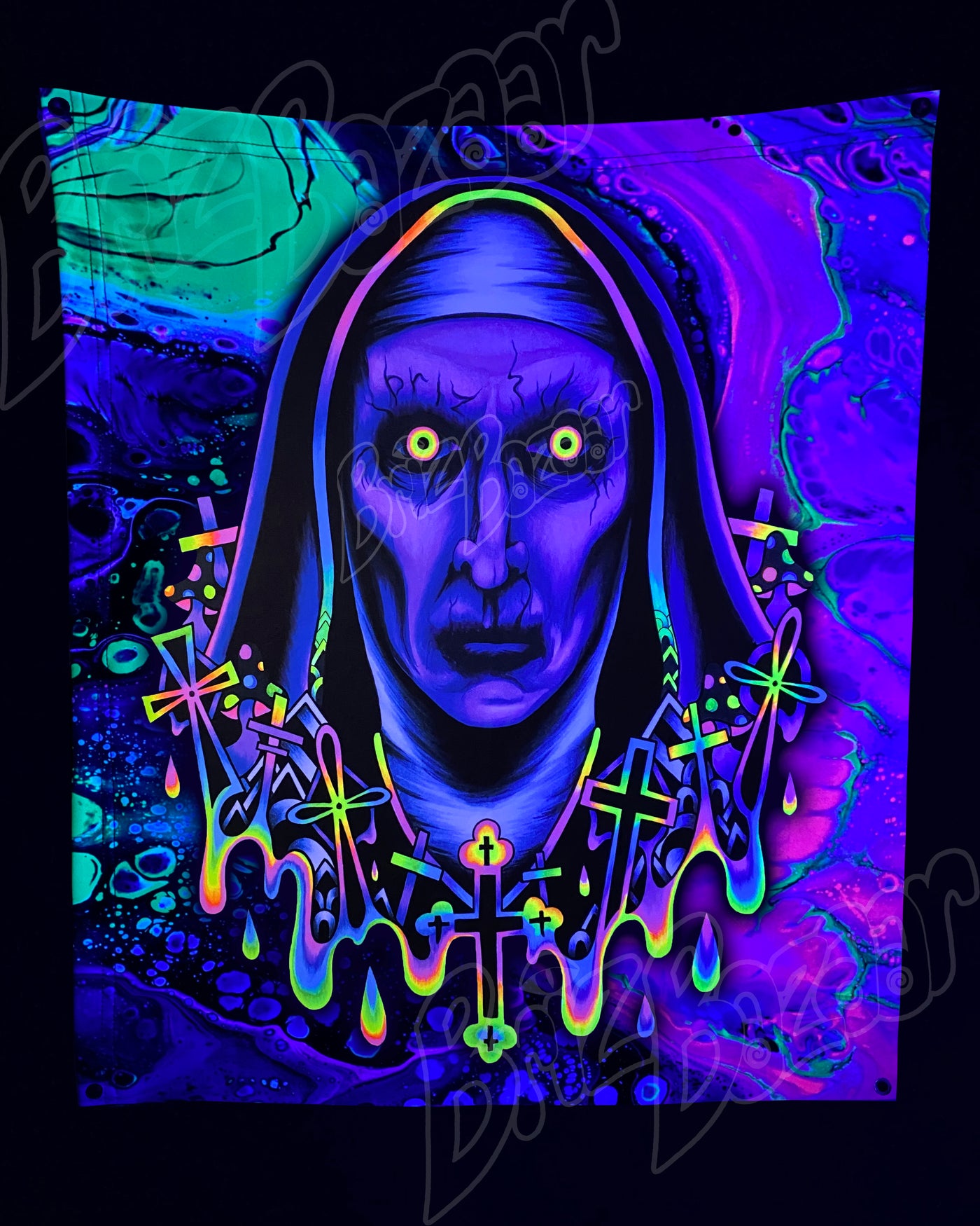 Custom Fluid UV Tapestry of Twizted Sister