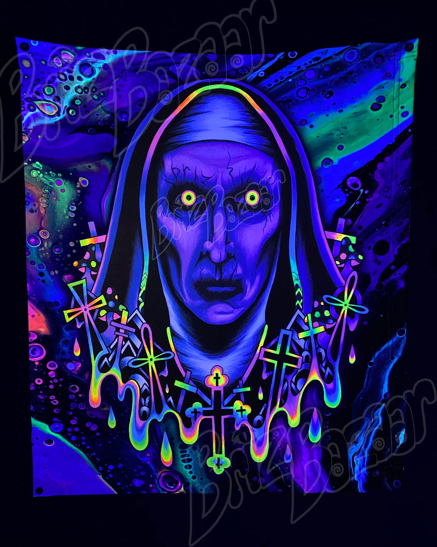 Custom Fluid UV Tapestry of Twizted Sister