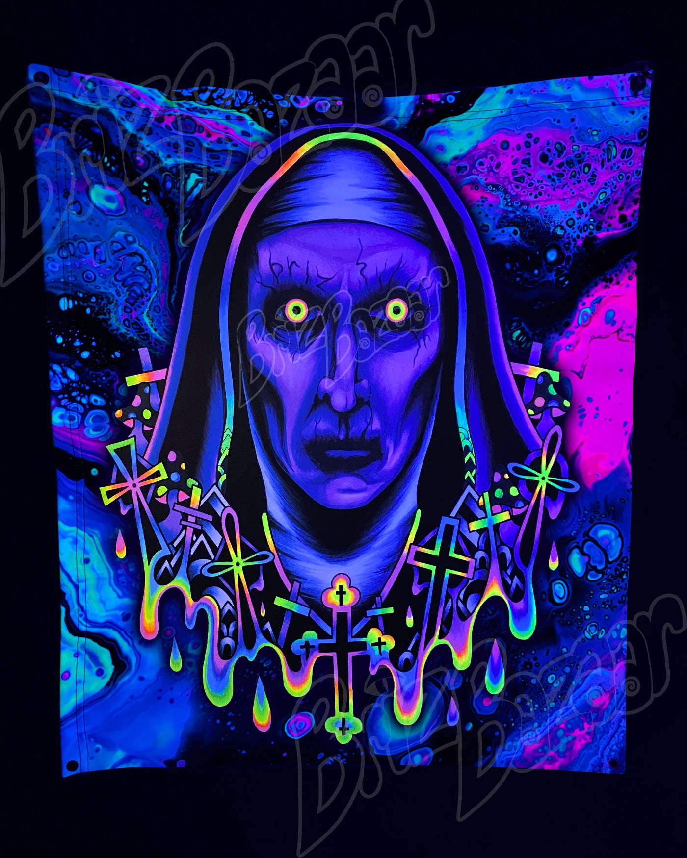 Custom Fluid UV Tapestry of Twizted Sister