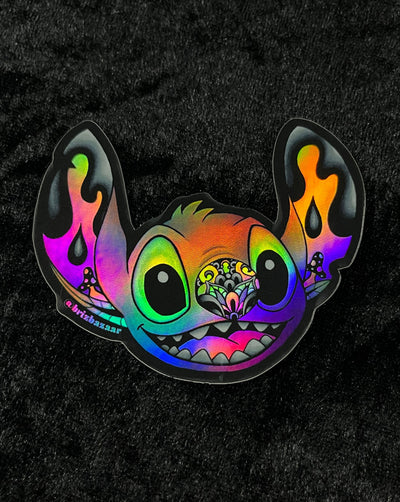 Holographic sticker of Trippy Alien