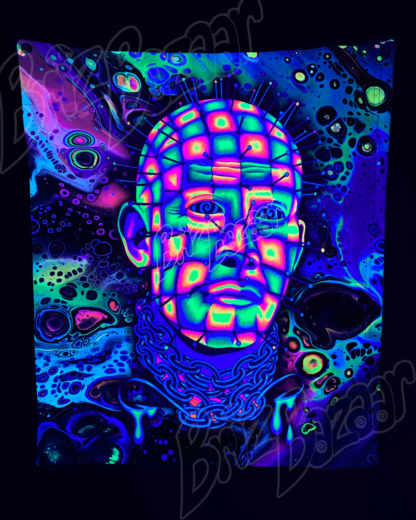 Custom Fluid UV Tapestry of Hellraver