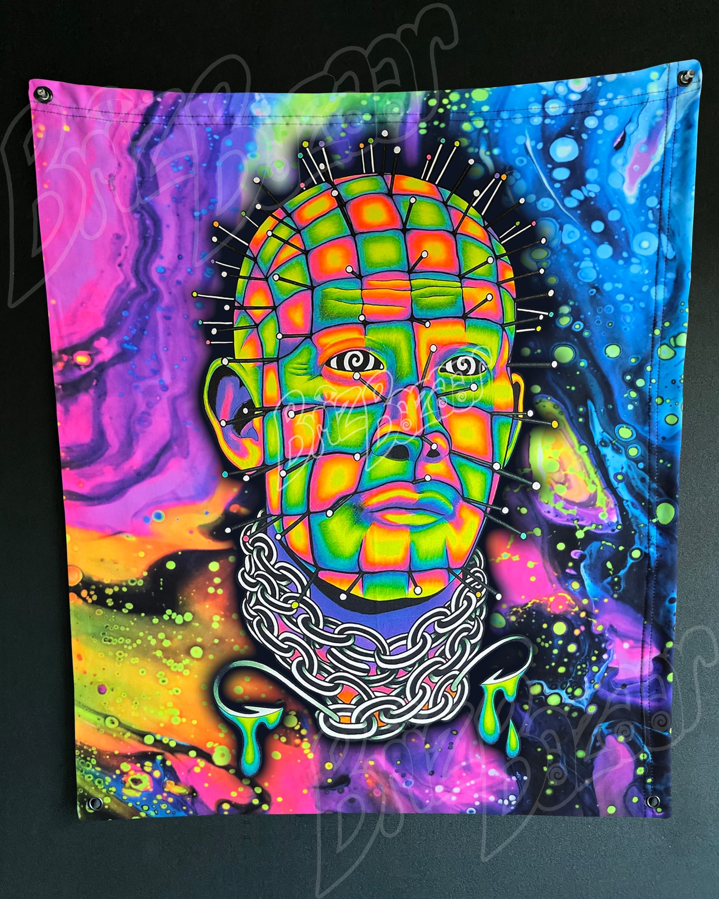 Custom Fluid UV Tapestry of Hellraver
