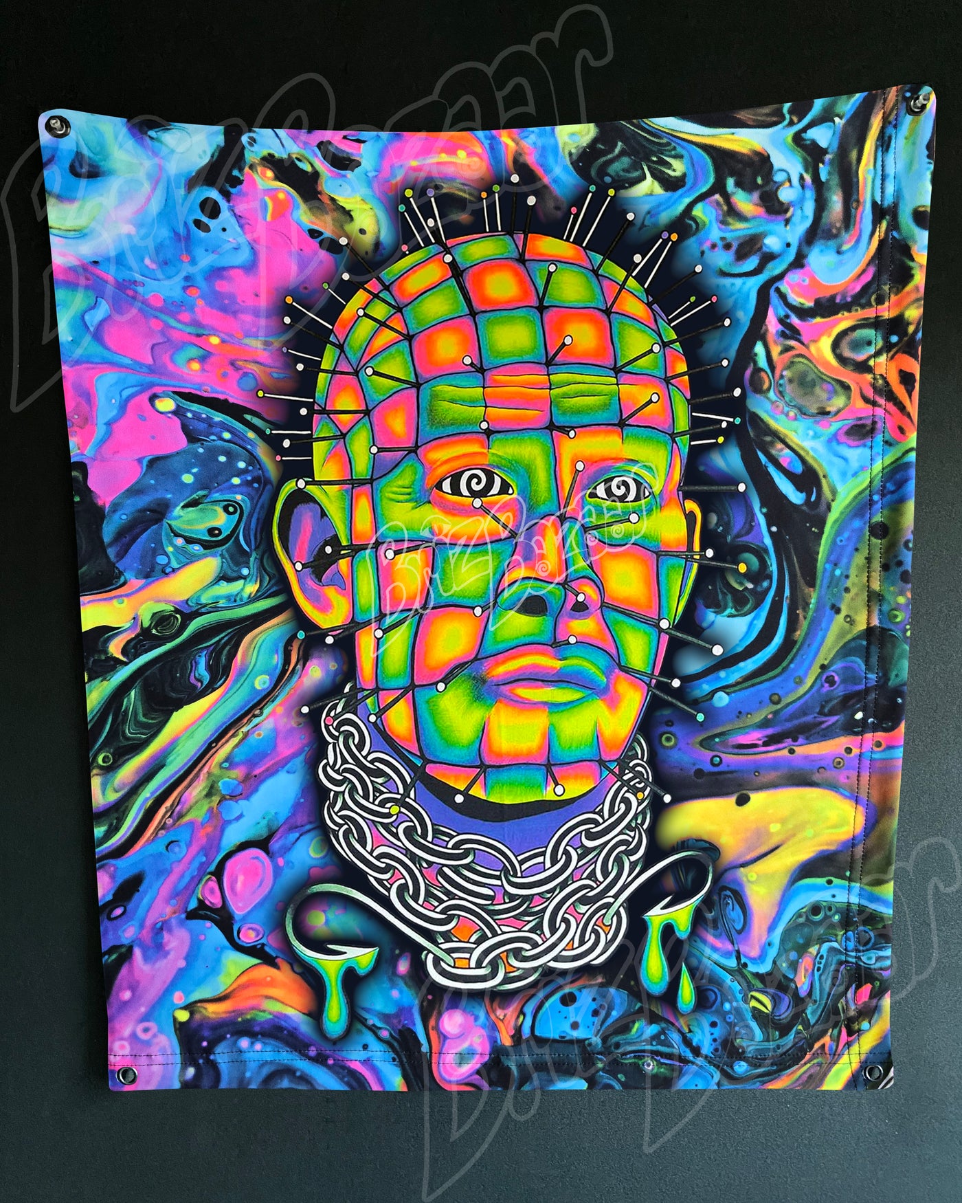 Custom Fluid UV Tapestry of Hellraver