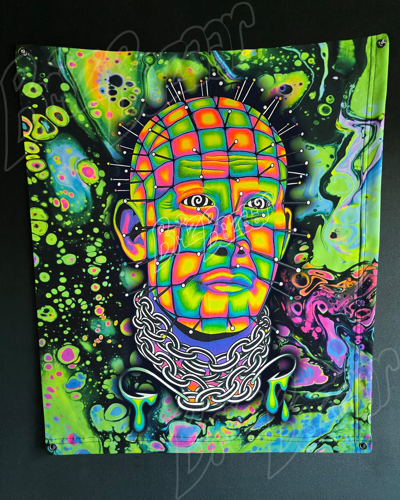 Custom Fluid UV Tapestry of Hellraver