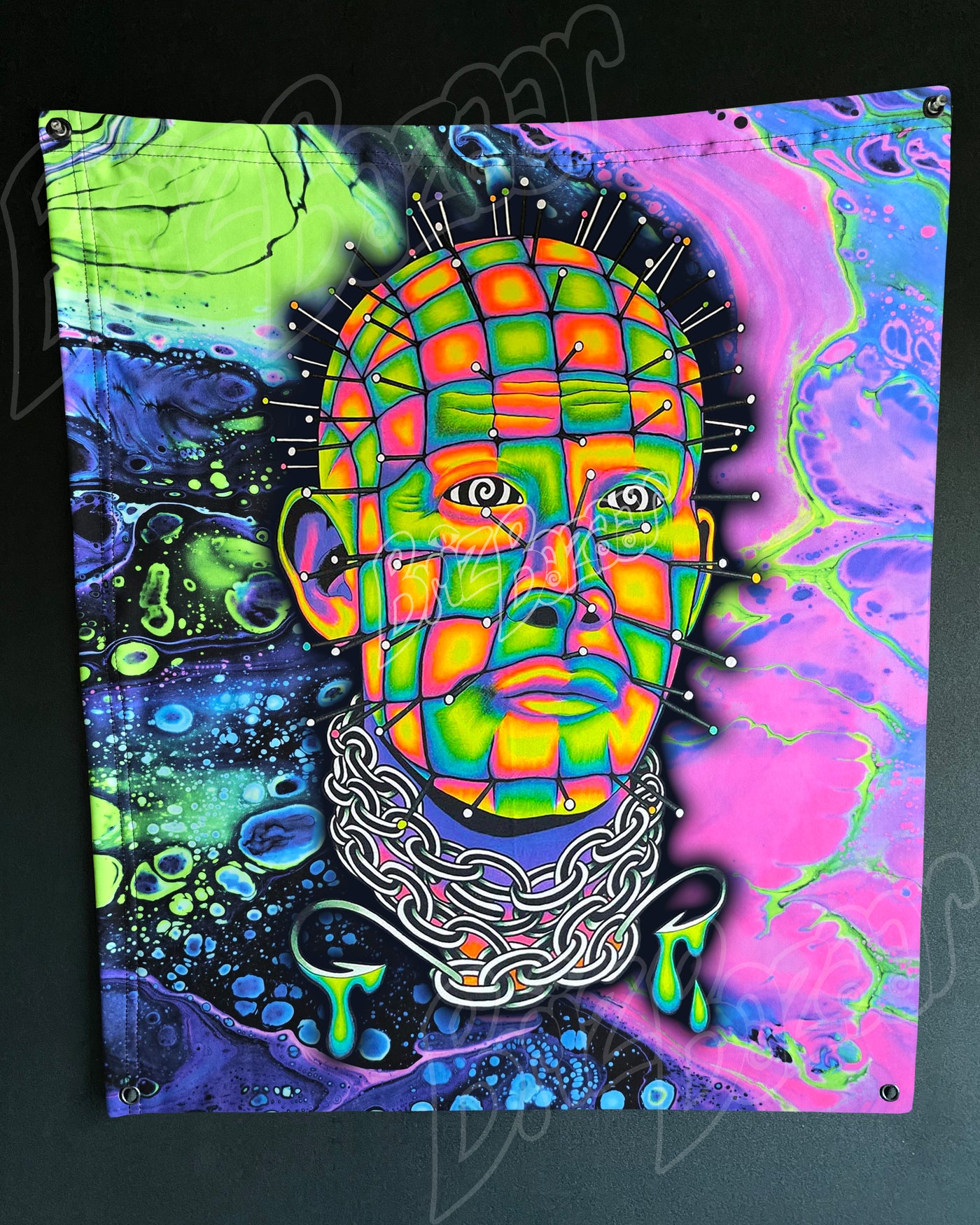 Custom Fluid UV Tapestry of Hellraver