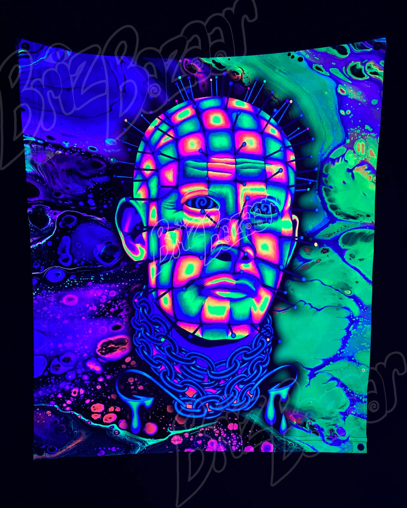 Custom Fluid UV Tapestry of Hellraver