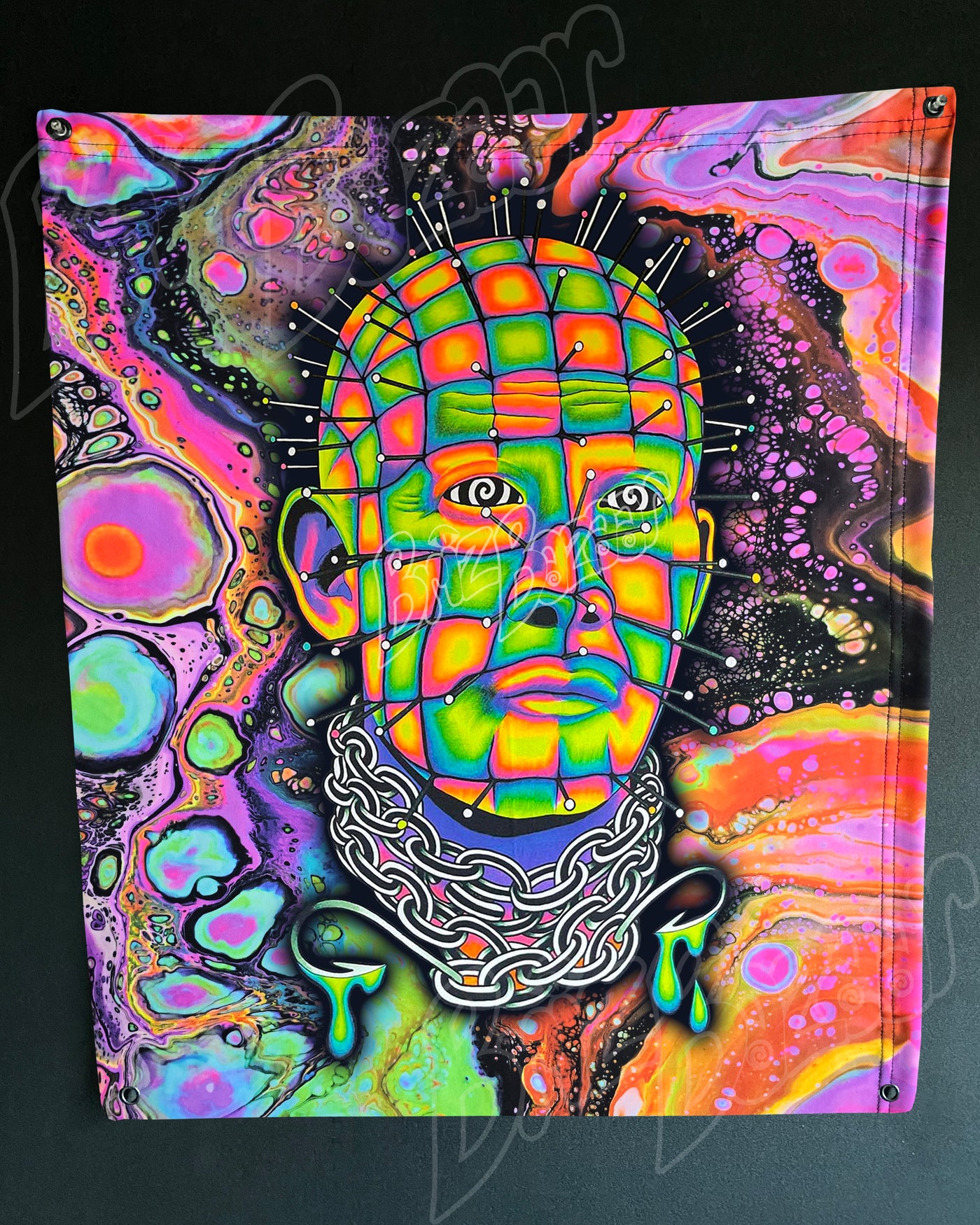 Custom Fluid UV Tapestry of Hellraver