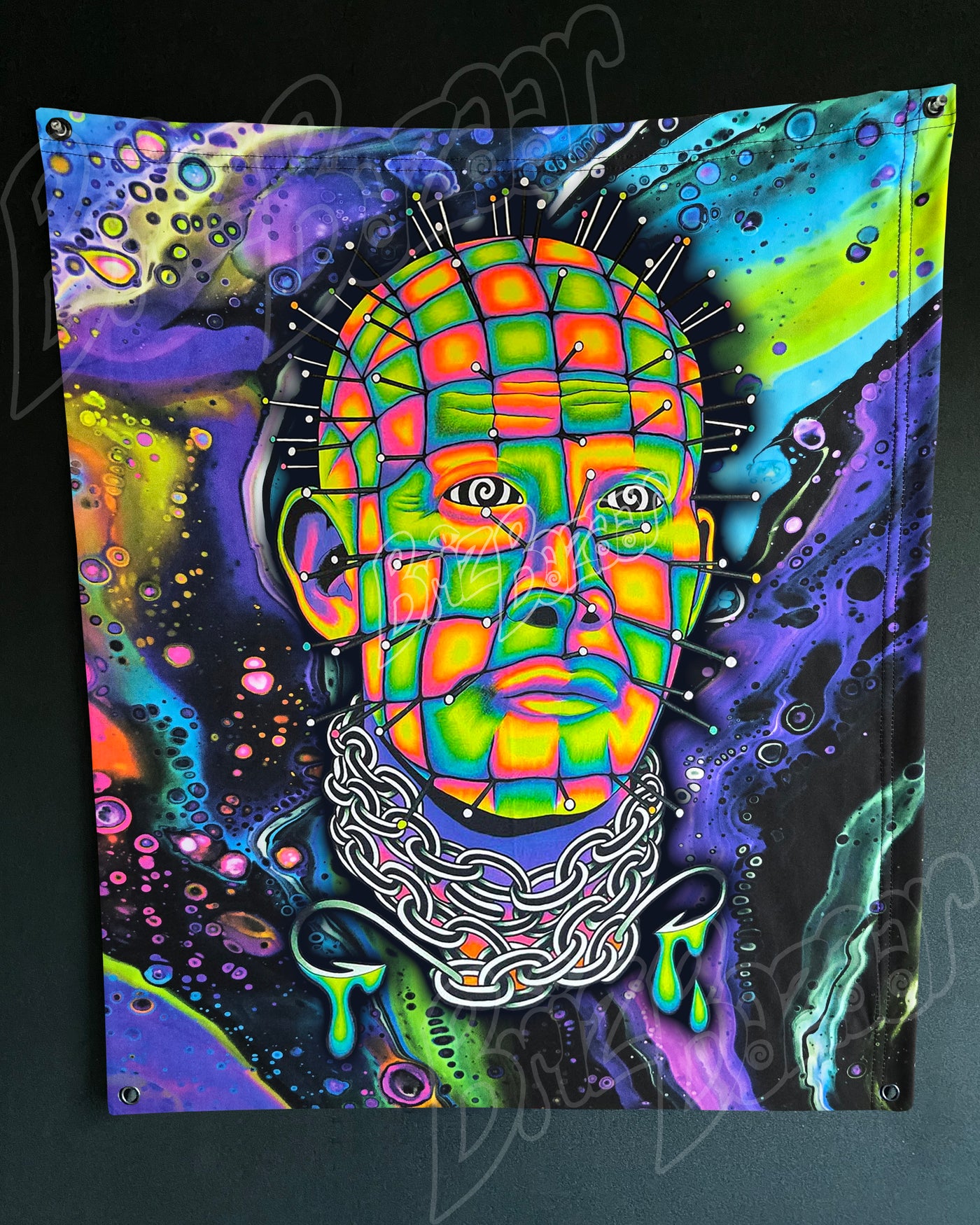 Custom Fluid UV Tapestry of Hellraver