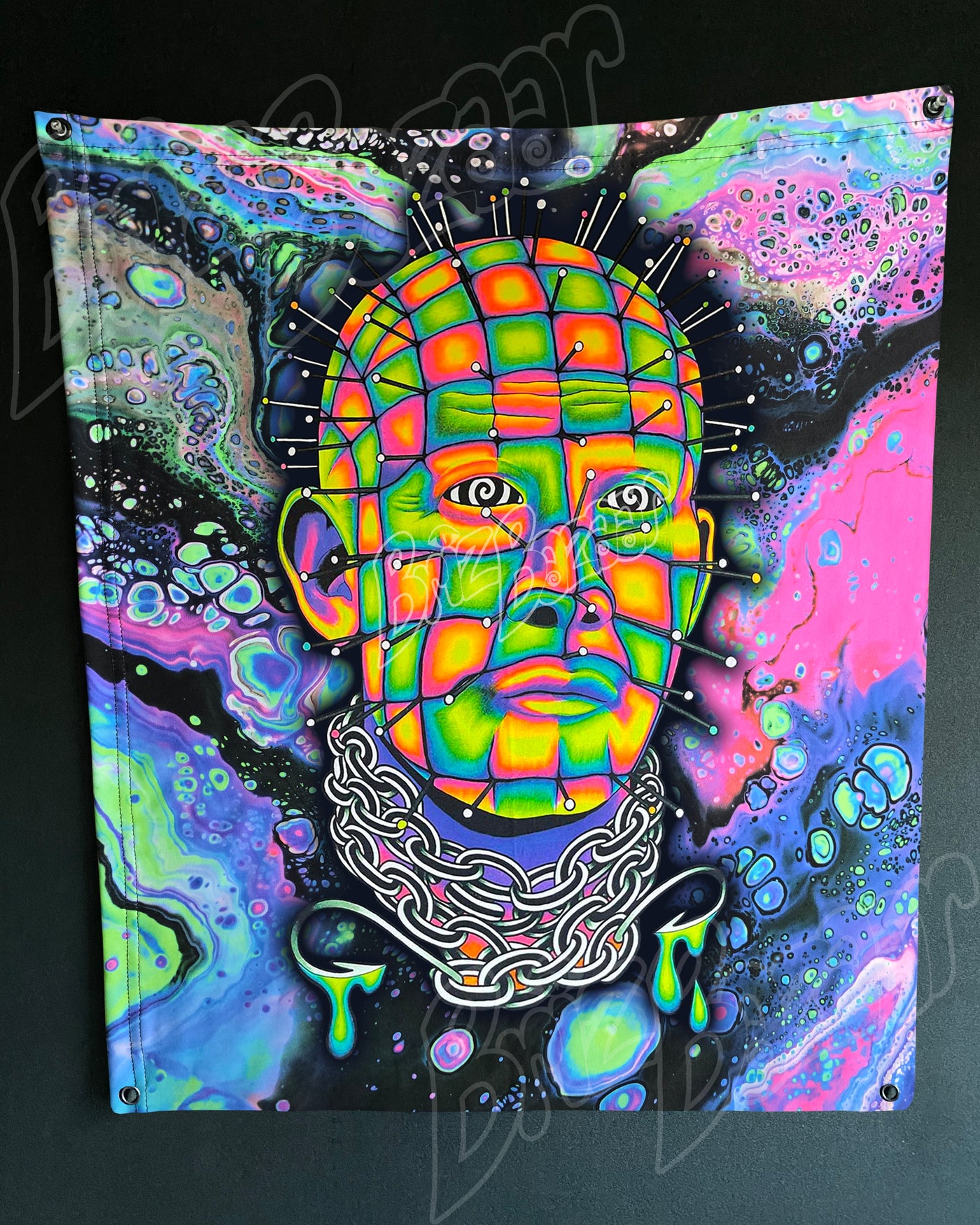 Custom Fluid UV Tapestry of Hellraver