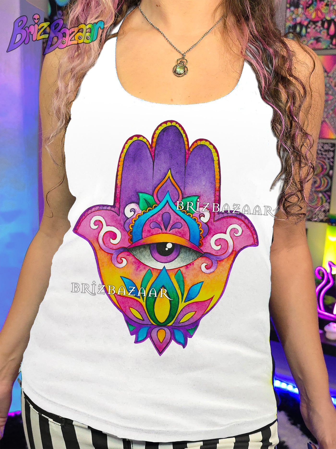 Tank Top of Sunset Hamsa