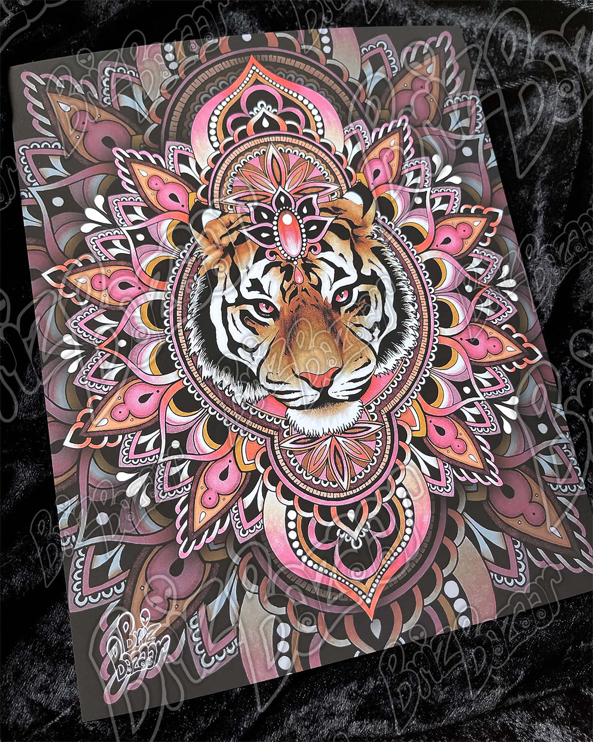 8" x 10" Art Print of Tiger Mandala