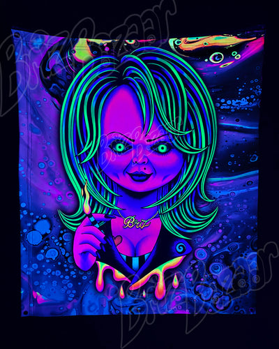 Custom Fluid UV Tapestry of Psy Bride