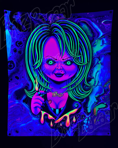Custom Fluid UV Tapestry of Psy Bride