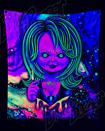 Custom Fluid UV Tapestry of Psy Bride