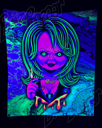Custom Fluid UV Tapestry of Psy Bride