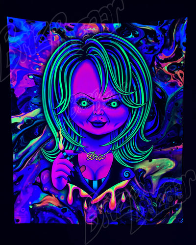 Custom Fluid UV Tapestry of Psy Bride