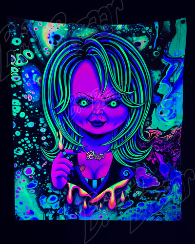 Custom Fluid UV Tapestry of Psy Bride