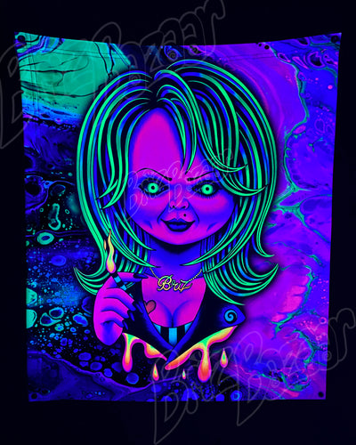 Custom Fluid UV Tapestry of Psy Bride