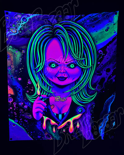 Custom Fluid UV Tapestry of Psy Bride