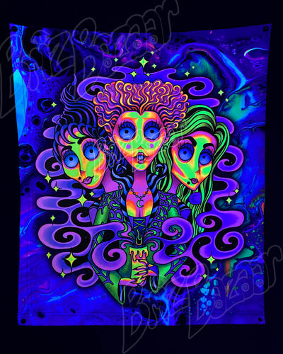 Custom Fluid UV Tapestry of Wicked Witchez