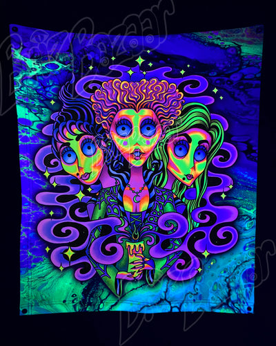 Custom Fluid UV Tapestry of Wicked Witchez