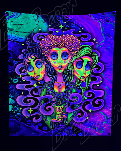 Custom Fluid UV Tapestry of Wicked Witchez