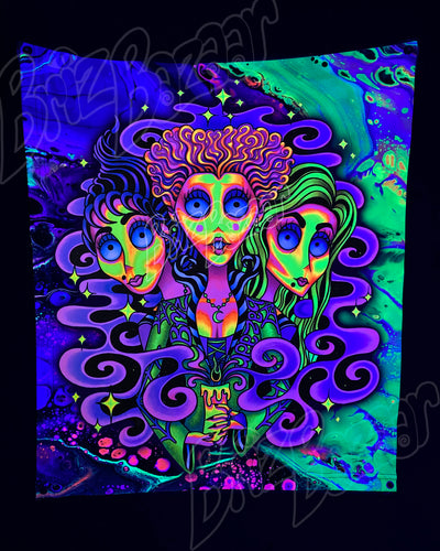Custom Fluid UV Tapestry of Wicked Witchez