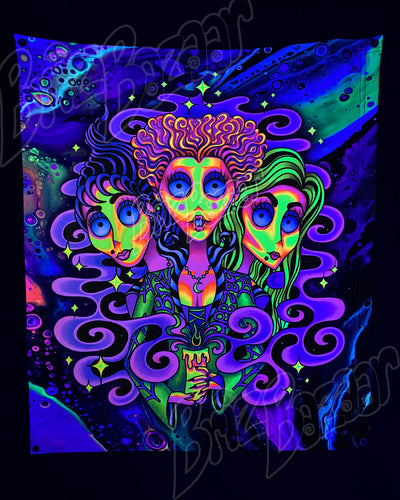Custom Fluid UV Tapestry of Wicked Witchez